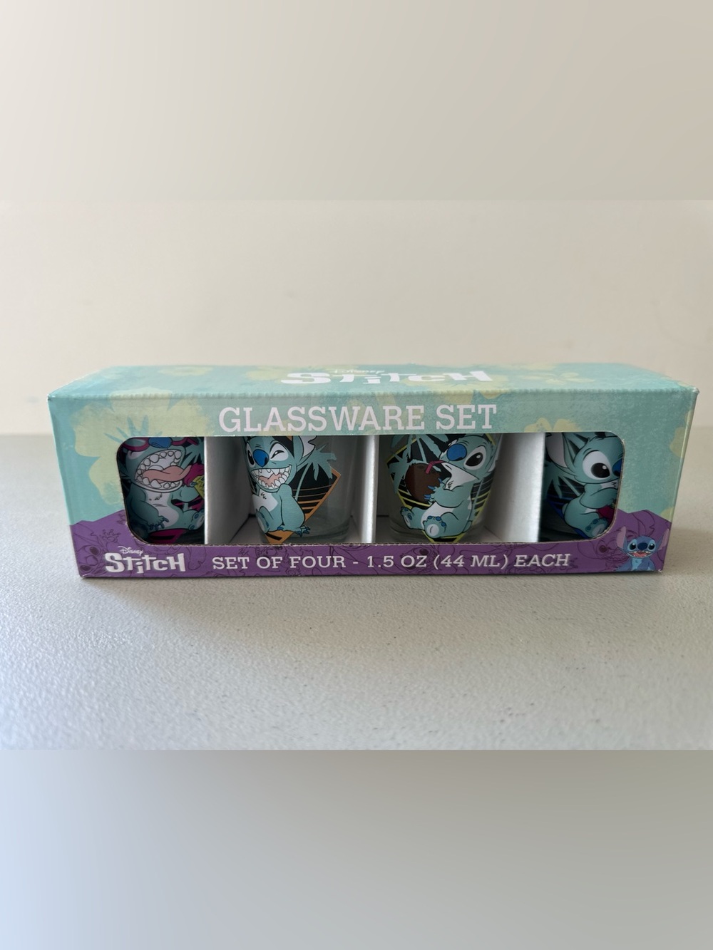 Disney Stitch Shot Glasses Set of Four NIB Silver Buffalo